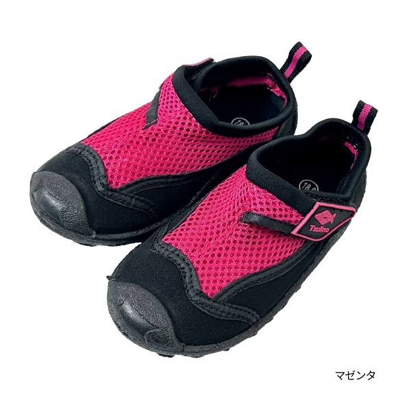 アクアシューズ 【ビーチシューズ/水陸両用シューズ】(マゼンタ-19cm)